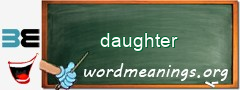 WordMeaning blackboard for daughter